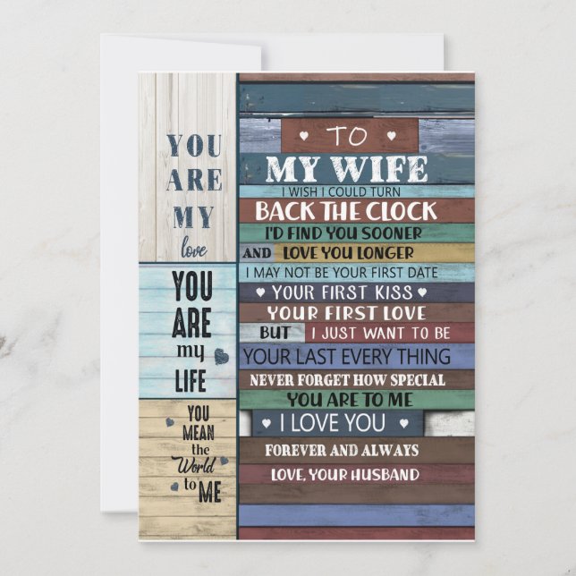 Invitación Wife Gift | Carta A Mi Esposa Amor Del Marido (Anverso)