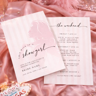Invitación Wife Is a Showgirl Bachelorette Weekend Getaway