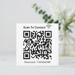 Invitación Wifi Scan Para Conectar La Contraseña Código Qr Bl