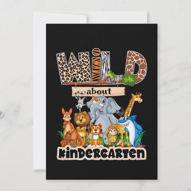 Invitación Wild About Kindergarten (Anverso)