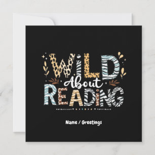 Invitación Wild About Reading Book Lover & Animal Design