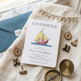 Invitación Wild Adventure Baby Shower Sailboat