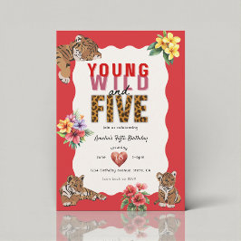 Invitación Wild and Five Tiger Cub Jungle Party