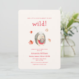 Invitación Wild Apple Woodland Hedgehog Mom Chef Baby Shower