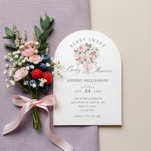 Invitación Wild Berry Floral Bouquet Berry Sweet Baby Shower