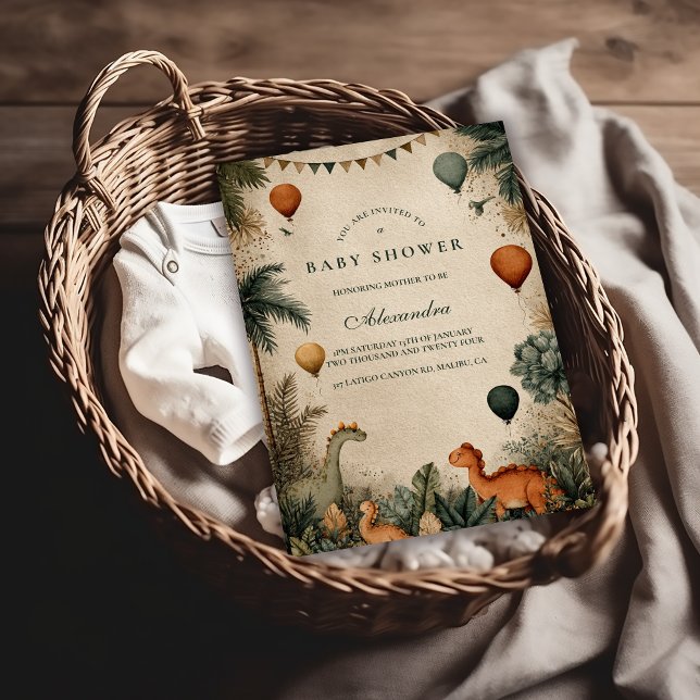 Invitación Wild Dino Forest Baby Shower (Subido por el creador)