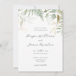 Invitación Wild Fern Greenery Boda