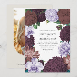 Invitación Wild Fig, Cocoa Rose & Soft Lavender Wedding
