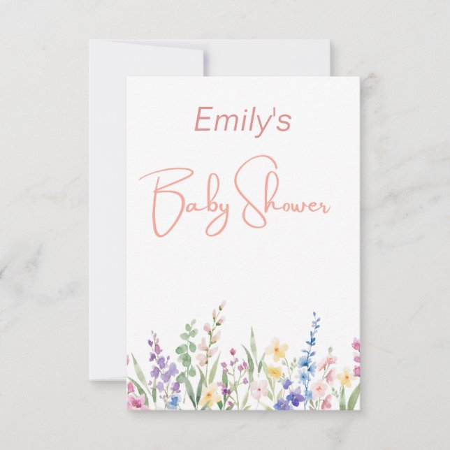 Invitación Wild Flower Baby Shower (Anverso)
