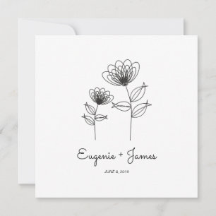 Invitación Wild Flowers Wedding Monogram Invitation Design