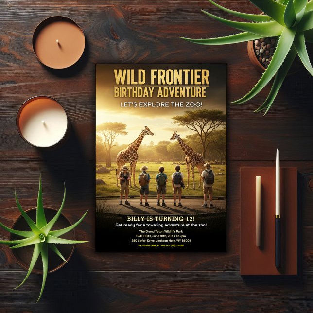 Invitación Wild Frontier Zoo Birthday Party (Subido por el creador)