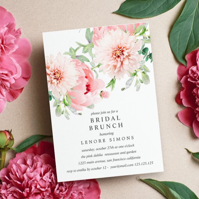 Invitación Wild Garden Dahlia Bouquet Bridal Brunch Boda (Subido por el creador)