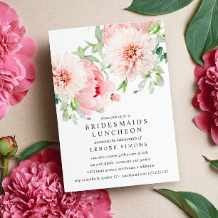 Invitación Wild Garden Dahlia Bouquet Bridesmaids Luncheon