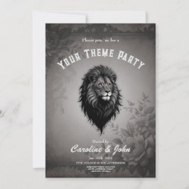 Invitación Wild Grace: impresionante retrato de un león