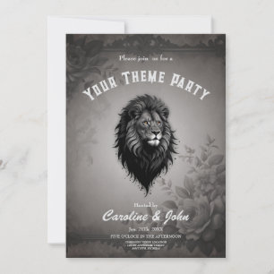 Invitación Wild Grace: impresionante retrato de un león