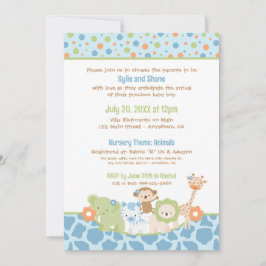 Invitación Wild Jungle Animals Baby Boy Shower Invitation