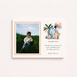 Invitación Wild Jungle Birthday Party Photo Thank You Card