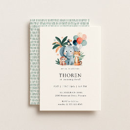 Invitación Wild Jungle Theme Birthday Party