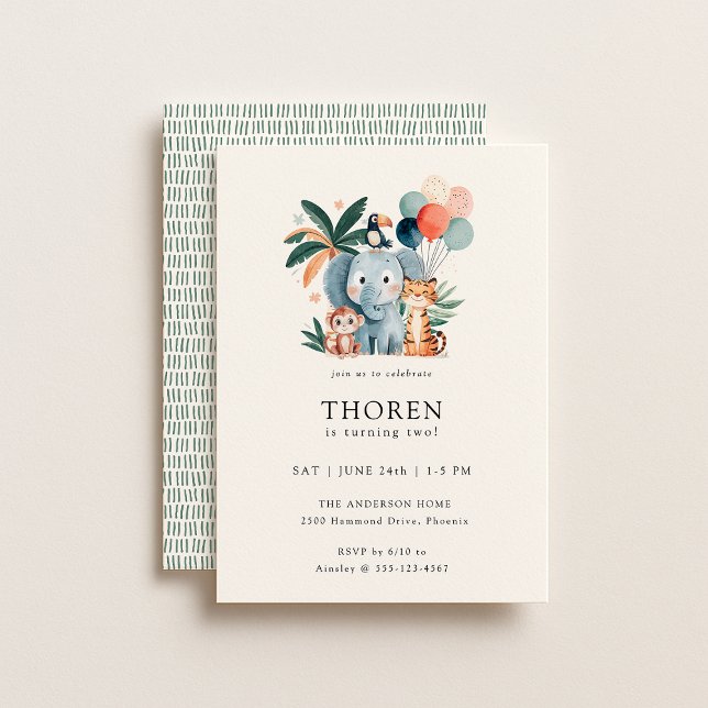 Invitación Wild Jungle Theme Birthday Party (Subido por el creador)