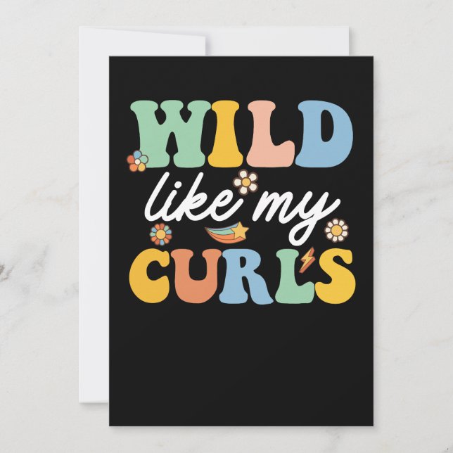 Invitación Wild Like My Curls Curly Haired Groovy (Anverso)