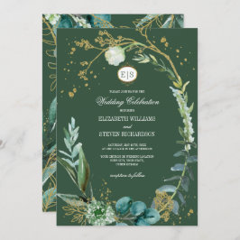 Invitación Wild Meadow | Boda Geométrico Botánico Verde