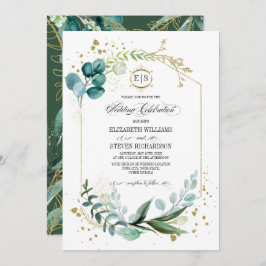 Invitación Wild Meadow | Boda Geométrico Botánico Verde
