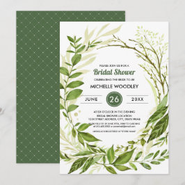 Invitación Wild Meadow | Ducha Botánica Verde De Novias