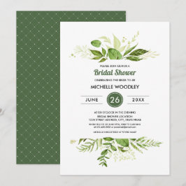 Invitación Wild Meadow | Ducha Botánica Verde De Novias