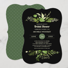 Invitación Wild Meadow | Ducha Botánica Verde De Novias