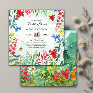 Invitación Wild Meadow   Ducha de novias en los bosques de ve