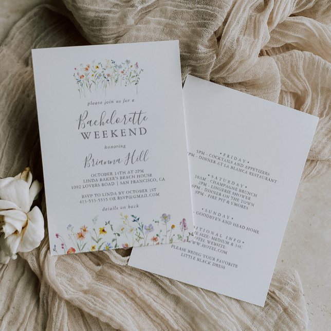 Invitación Wild Multicolor Floral Bachelorette Weekend (Subido por el creador)