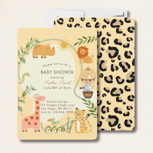 Invitación Wild One Adventure espera a Baby Shower redondeada