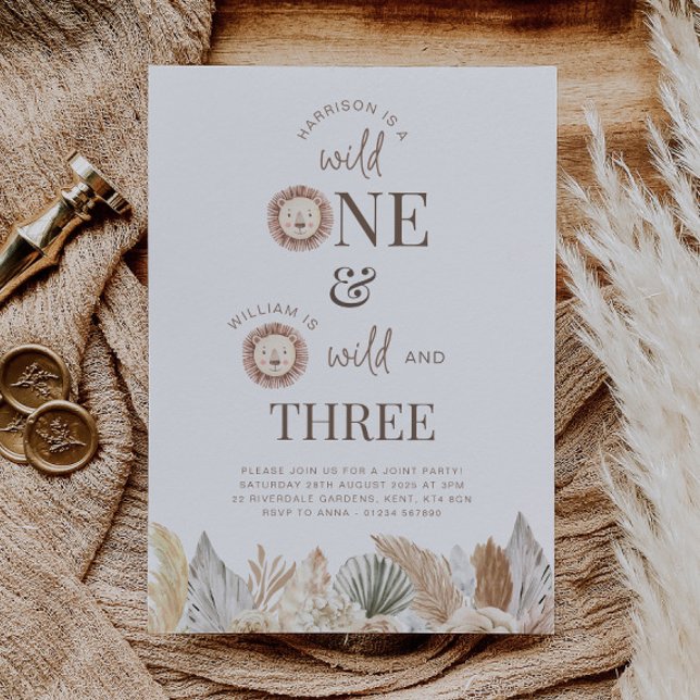 Invitación Wild One and Wild and Three Joint Invite (Subido por el creador)