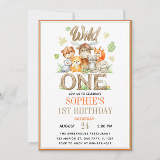 Invitación Wild One Animal 1st Birthday Party | Safari Jungle