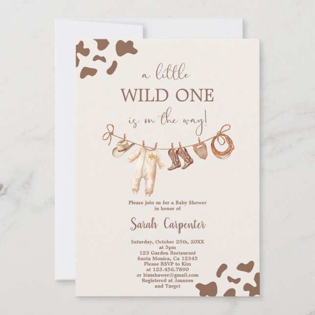 Invitación Wild One Baby Shower Boy (Anverso)