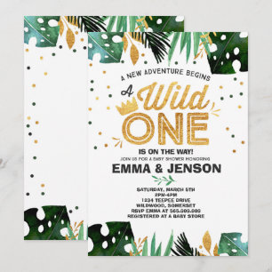Invitación Wild One Baby Shower Invitation Adventure Shower