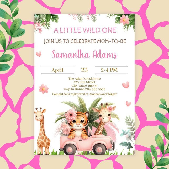 Invitación Wild One Baby Shower para Chica (Subido por el creador)