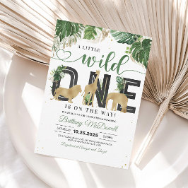 Invitación Wild One Baby Shower Safari Boy