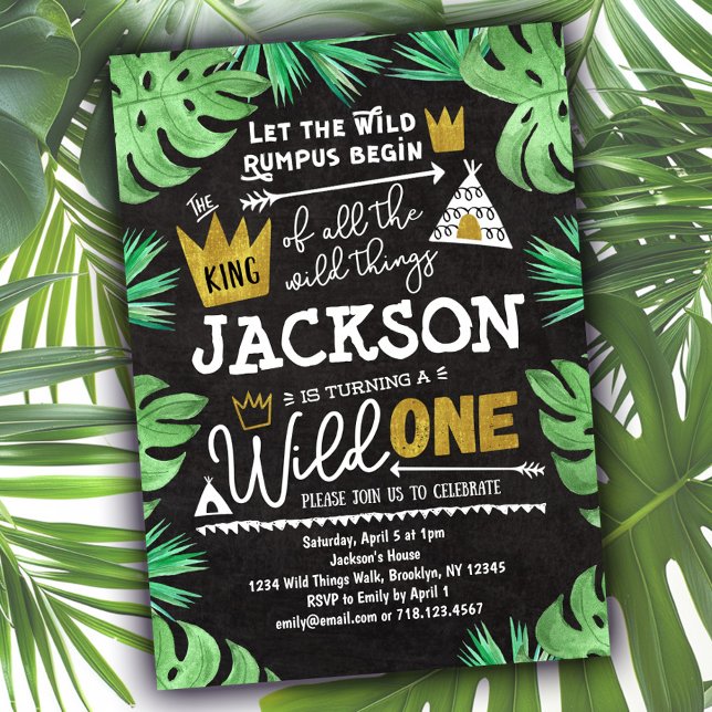 Invitación Wild ONE Birthday Invitation Boy Wild Things 1er (Subido por el creador)