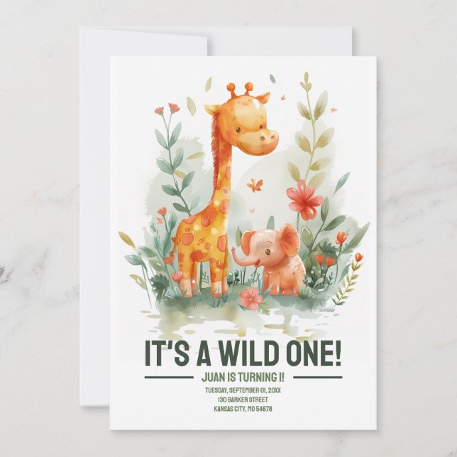 Invitación Wild One Birthday Invite (Anverso)