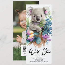 Invitación Wild One Cute Koala 1er cumpleaños foto animal
