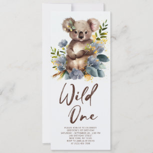 Invitación Wild One Cute Koala 1er cumpleaños foto animal
