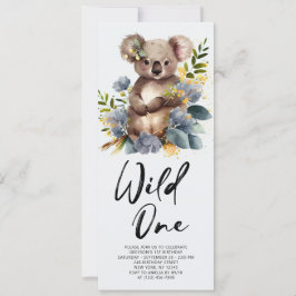 Invitación Wild One Cute Koala 1er cumpleaños foto animal