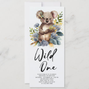 Invitación Wild One Cute Koala 1er cumpleaños foto animal
