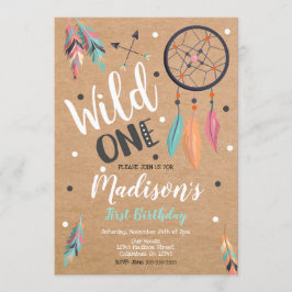 Invitación Wild One Dreamcatcher 1er cumpleaños
