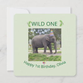 Invitación Wild One Elephant Birthday Party Invite Design