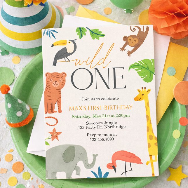 Invitación Wild One, First Birthday, Party Animal,  (Subido por el creador)