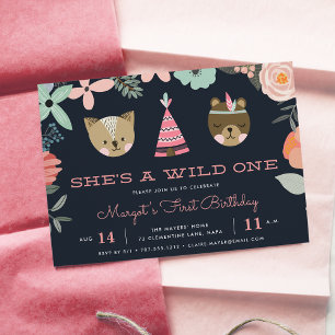 Invitación Wild One   First Birthday Party Invitation