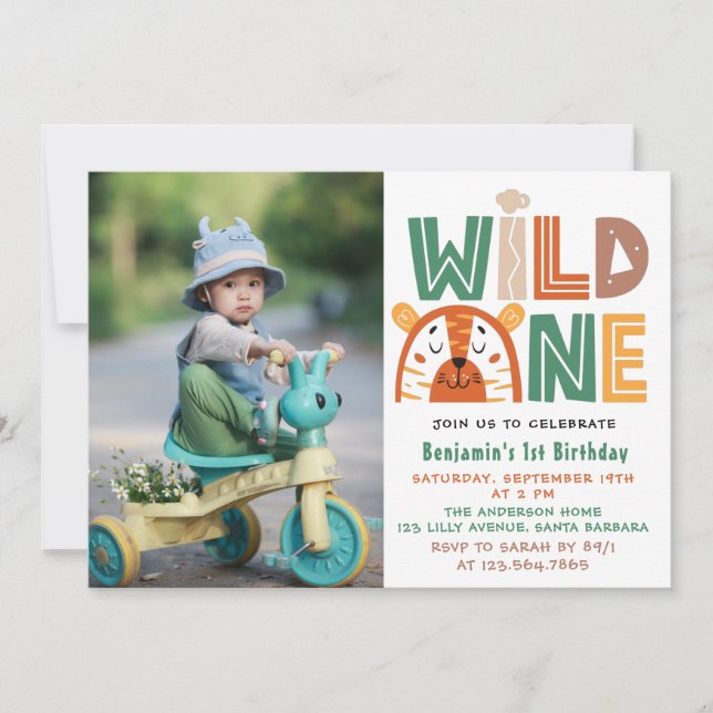 Invitación Wild One First Birthday Photo (Anverso)
