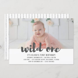Invitación Wild One First Birthday Photo Fiesta